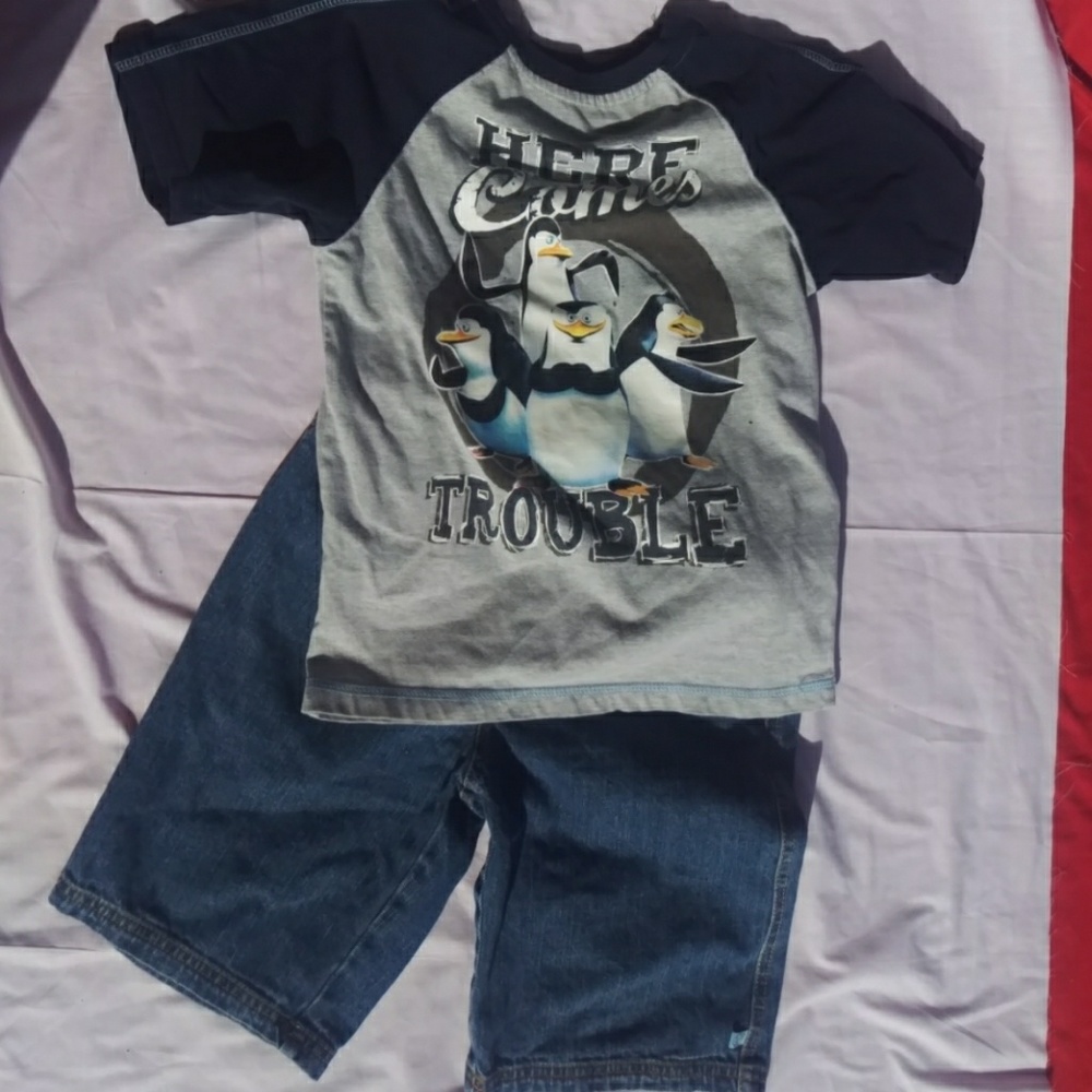 Madagascar boys Jean shorts set